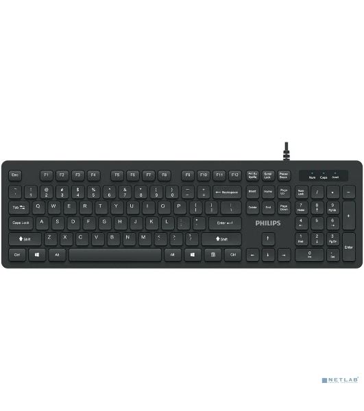 Клавиатура Philips SPK6264 проводная, USB Type-A, чёрный