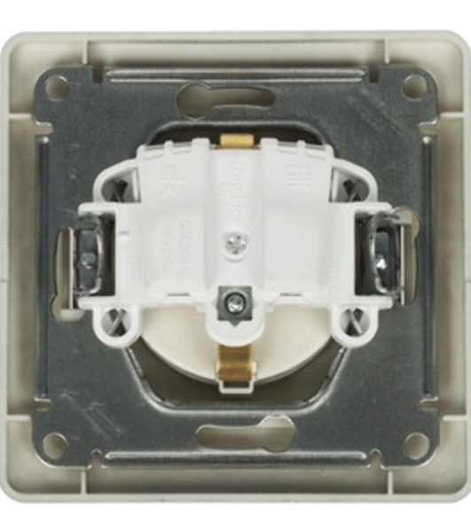 Systeme Electric Glossa Алюминий Розетка с/з (в сборе с рамкой)