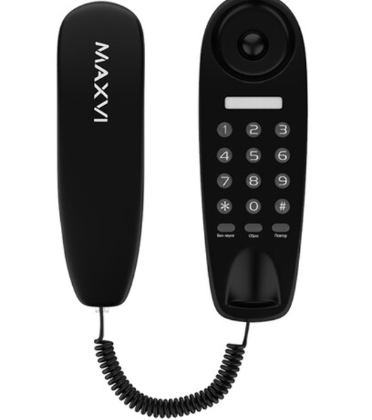 Телефон проводной Maxvi CS-01 черный