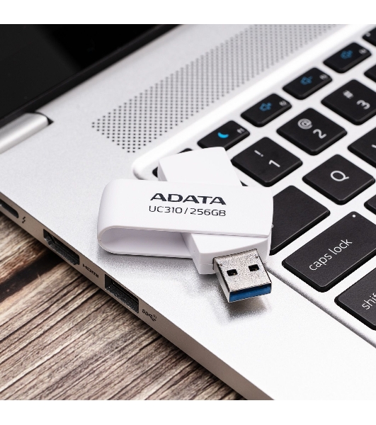 Флешка USB ADATA UC310 (UC310-256G-RWH), 256Gb, USB 3.2 Gen1, R/W 100/30, белый