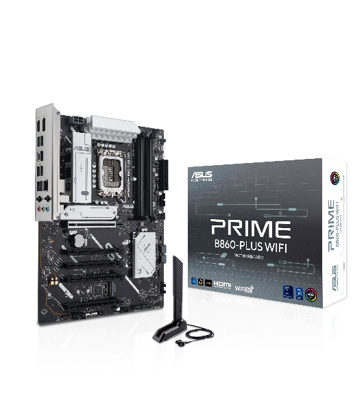 Материнская плата ASUS PRIME B860-PLUS WIFI, LGA 1851, Intel B860, 4xDDR5, 4xSATA, 2xM.2, 1xPCIe 5.0 x16, 4xPCIe 4.0 x16, 2xUSB-C, 4xUSB-A 3.2 Gen 1, 2xUSB-A 3.2 Gen 2, 1xHDMI, 1xDP, 1x2.5Gb LAN, 7.1, ATX