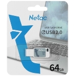 Флешка USB Netac UA31 NT03UA31N-064G-20BL), 64Gb, USB 2.0, R/W 110/45, синий/белый, фото6