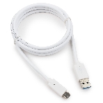Кабель USB Cablexpert CCP-USB3-AMCM-6-W, USB3.0 AM/USB Type-C, 1.8м, белый, пакет, фото3