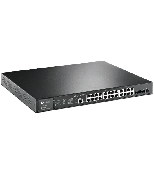 Коммутатор JetStream 28-port Gigabit L2+ Managed Switch with 24-port PoE+, PoE budget up to 384W, support SDN