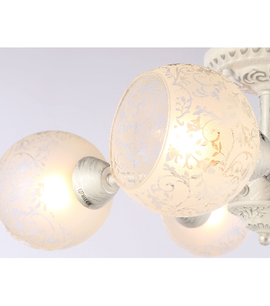 Светильник Ambrella light TR3062/5 WH/SL/FR белый/серебро/белый матовый E27/5 max 40W D615*245