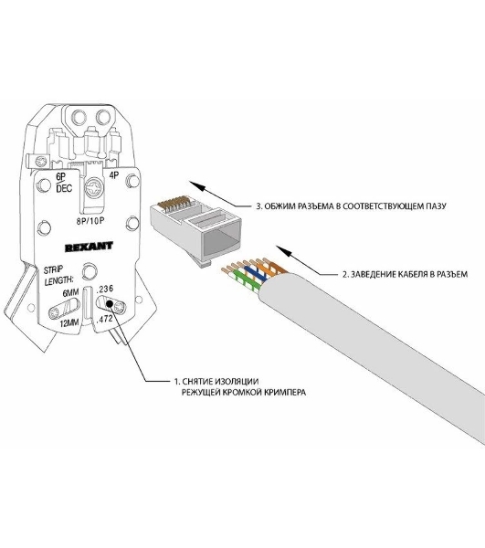 Разъем RJ-45 Rexant (8P8C) под витую пару, FTP, cat.5e