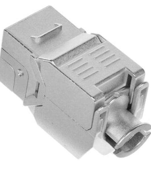Hyperline KJ8-8P8C-C5e-180-TLS-SH-F-WH Вставка Keystone Jack RJ-45(8P8C), категория 5e, экранированная, тип 180 градусов, Toolless, белая