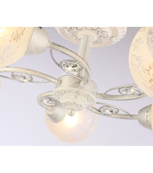 Светильник Ambrella light TR3062/5 WH/SL/FR белый/серебро/белый матовый E27/5 max 40W D615*245