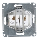 Systeme Electric Glossa Бел Розетка 2-я RJ11+RJ45, кат.5E, фото3