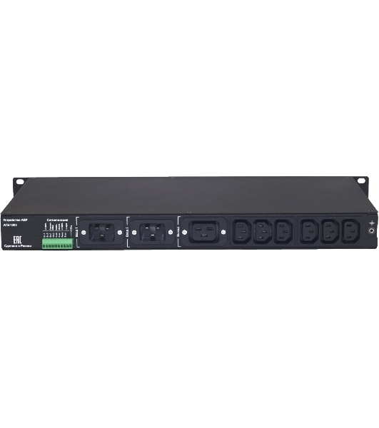 Автоматический ввод резерва Elemy ATS-1203/16/S/E/DO, 1U, 220B, 16A, Ethernet, Digital Output, in (2) C20, out (1) C19 (6) C13
