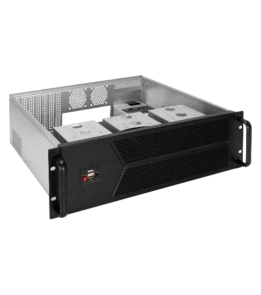 Серверный корпус ExeGate Pro 3U450-12 (RM 19', высота 3U, глубина 450, БП 1U-1200ADS, 2*USB)