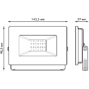 Прожектор светодиодный GAUSS 613527130 LED 30W 2000lm IP65 3000К черный 1/60