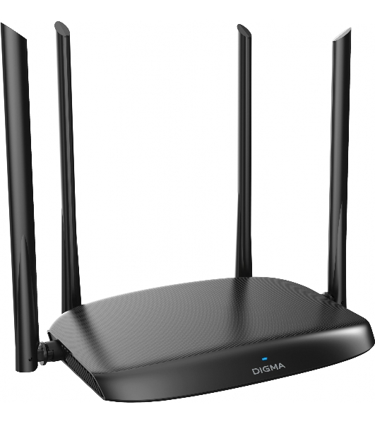 Роутер беспроводной Digma DWR-AC1202 AC1200 10/100/1000BASE-TX черный