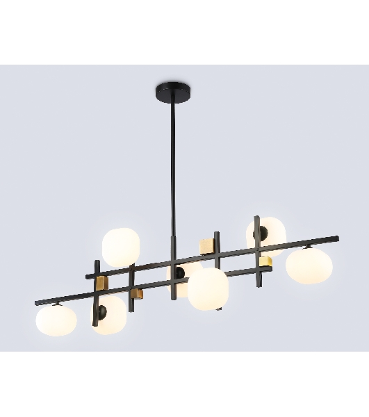 Светильник Ambrella light LH51017/7 BK/BS/FR черный/латунь/белый матовый G9*7 max 28W 1100*240*300