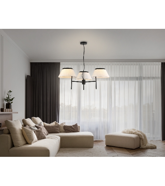 Светильник Ambrella light LH72451/3 BK/WH черный/белый Е14/3 max 40W D800*290-1080