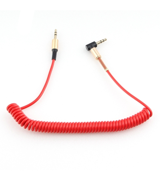 Кабель Cablexpert аудио 90˚ спиральный CCAB-02-35MMLC-1.8MR. 3.5 Jack (M)/3.5 Jack (M), красный, 1.8м, блистер