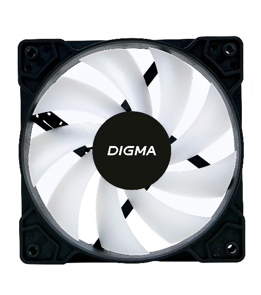 Вентилятор для корпуса Digma DFAN-FRGb1 черный, 120 мм, 1200 об/мин, 23 дБ, 4 pin
