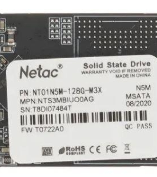 Накопитель SSD Netac N5M, 128Gb, mSATA, R/W 560/520