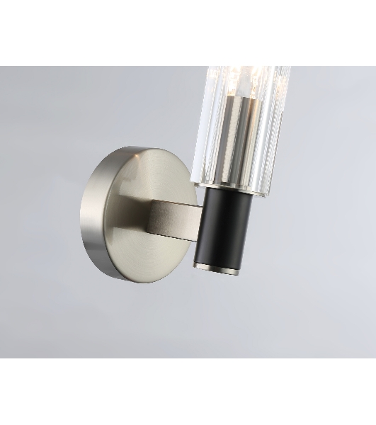 Светильник настенный Ambrella LH55507 SN/BK/CL сатин никель/черный/прозрачный E14 max 40W 120*100*250