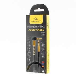 Кабель Cablexpert аудио 90˚ спиральный CCAB-02-35MMLC-1.8MR. 3.5 Jack (M)/3.5 Jack (M), красный, 1.8м, блистер