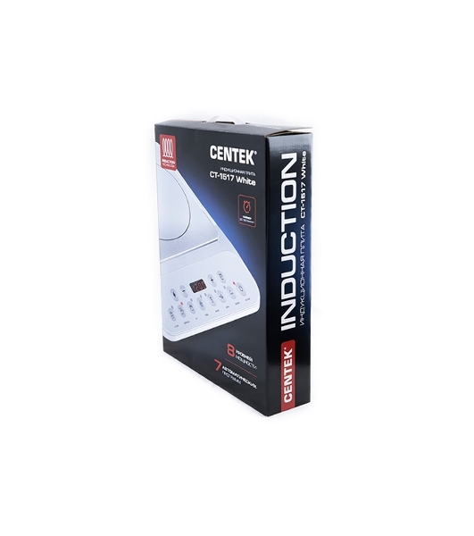 Плита настольная электрическая Centek CT-1517 белый, 2 кВт, индукция, конфорки - 1, стеклокерамика, сенсор