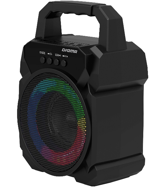 Портативная колонка Digma D-PS1500 черный 10 Вт 1.0 BT 10м 500mAh