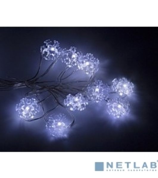 Гирлянда Neon-night 'Снежинки' (батарейки 3хААА в компл.) 2м 20 LED бел. прозрачный провод 2Вт 4.5В IP20