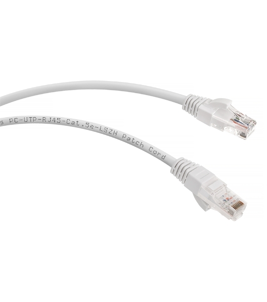 Шнур коммутационный Cabeus, Cat.5e, неэкр., U/UTP, RJ45/RJ45, LSZH, AWG24, 1м, белый