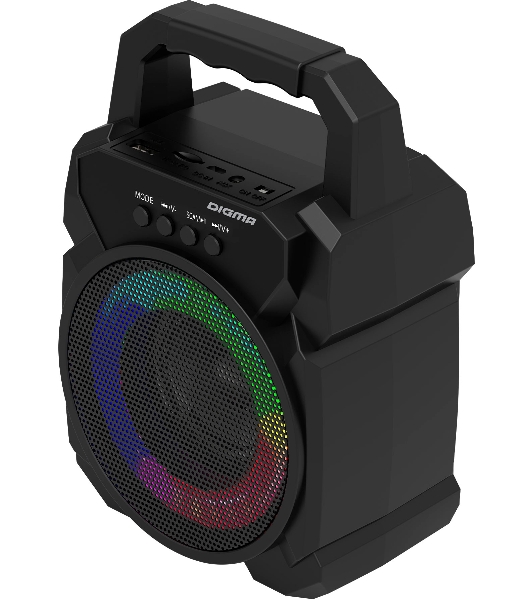 Портативная колонка Digma D-PS1500 черный 10 Вт 1.0 BT 10м 500mAh