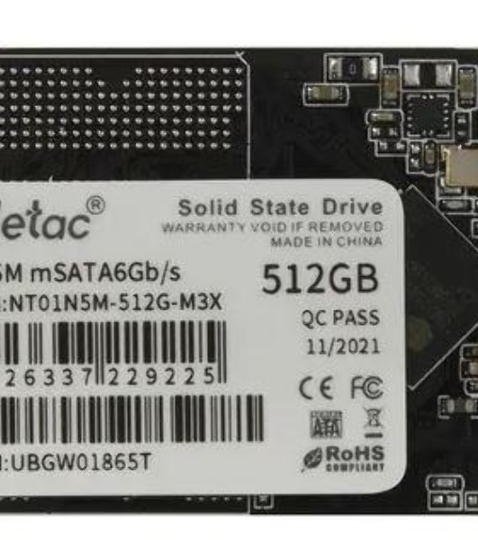 Накопитель SSD Netac N5M, 512Gb, mSATA, R/W 540/490