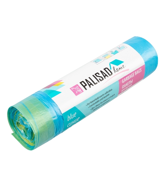 Пакеты для мусора с завязками Home Palisad 35 л x 15 шт. синие