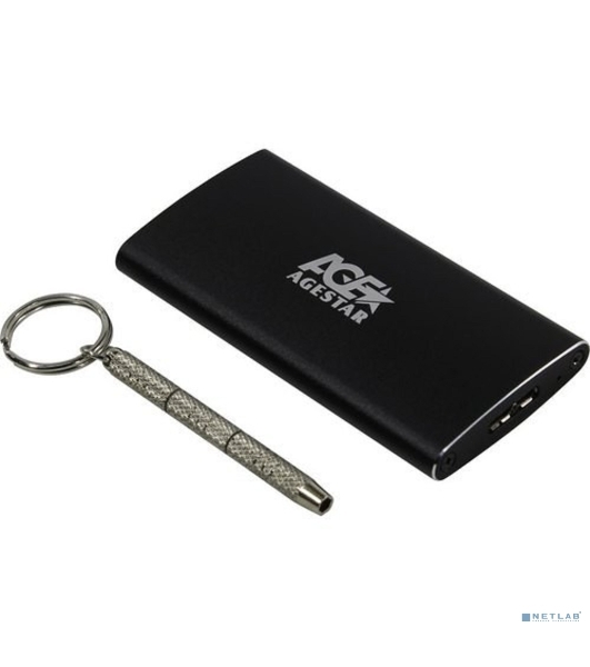 Внешний корпус mSATA AgeStar 3UBMS2 черный, алюминий, черный USB 3.0