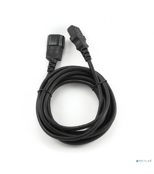 Кабель питания сист.блок-монитор Cablexpert PC-189-VDE-5M, 5м, C13-C14, VDE, 10А, Сечение провода: 0,75 мм2, черный, с заземлением