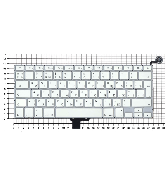Клавиатура для ноутбука MacBook A1342 2009/2010 белая 13,3' большой Enter
