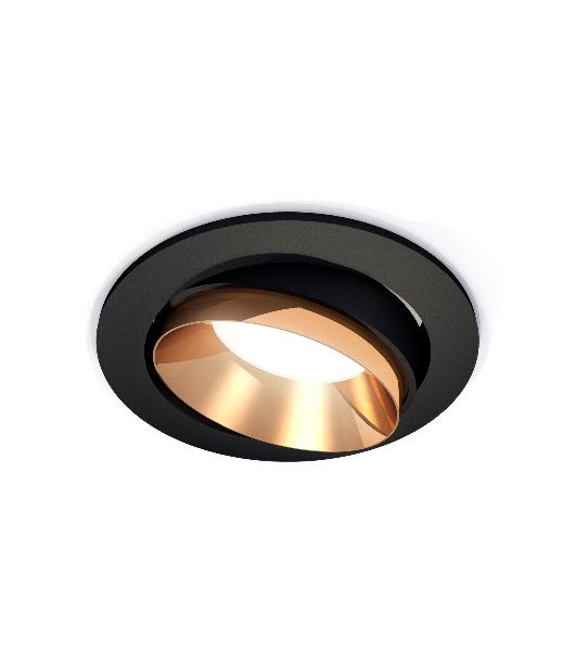 Комплект встраиваемого поворотного светильника Ambrella light XC7652024 SBK/PYG черный песок/золото желтое полированное MR16 GU5.3 (C7652, N7034)