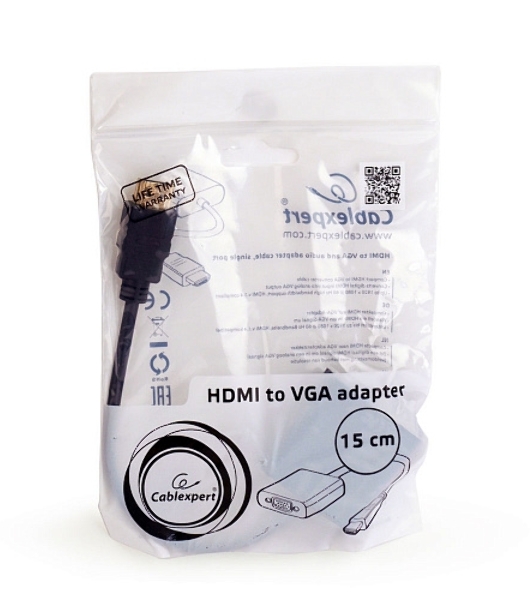 Переходник Gembird-Cablexpert Переходник HDMI-VGA, 19M/15F (A-HDMI-VGA-03)