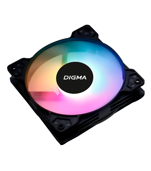 Вентилятор для корпуса Digma DFAN-FRGb1 черный, 120 мм, 1200 об/мин, 23 дБ, 4 pin