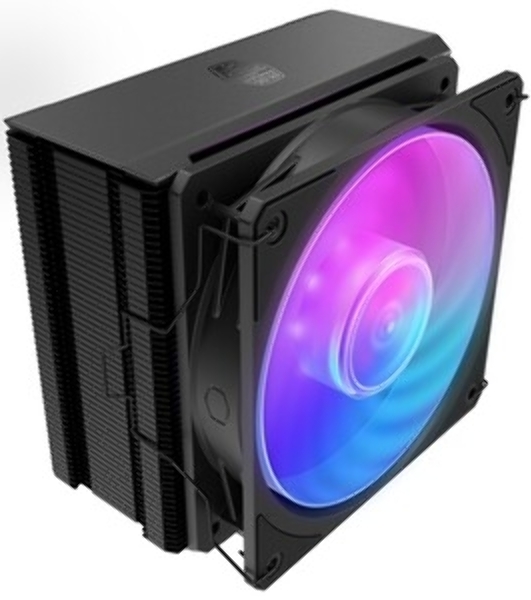 Кулер для процессора Cooler Master Hyper 212 ARGB черный, 120 мм, алюминий/медь, 1800 об/мин, 27 дБ, 4 pin, 150 Вт, 157 мм