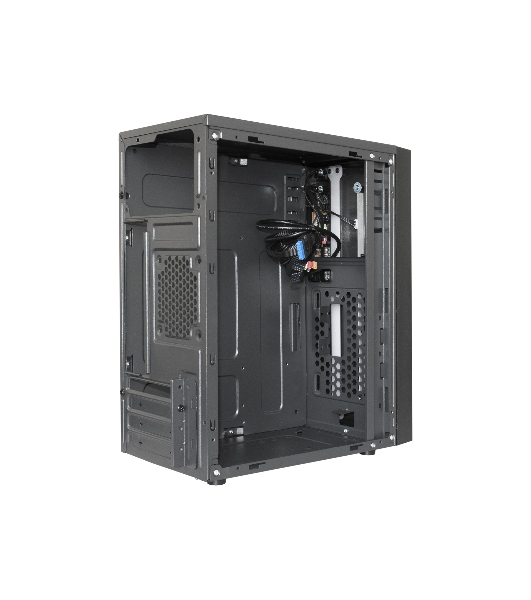 Компьютерный корпус Minitower ExeGate EX283754RUS mEVO-9301-RGb (mATX, без БП, с окном, 2хUSB+1хUSB 3.0, HD аудио, черный с RGb подсветкой)