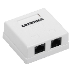 Розетка компьютерная информационная настенная RJ45 кат. 5Е UTP 2 порта GENERICA, фото2