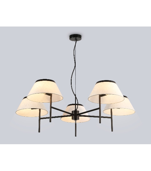 Люстра Ambrella light LH72453/5 BK/WH черный/белый Е14/5 max 40W D1000*290-1080