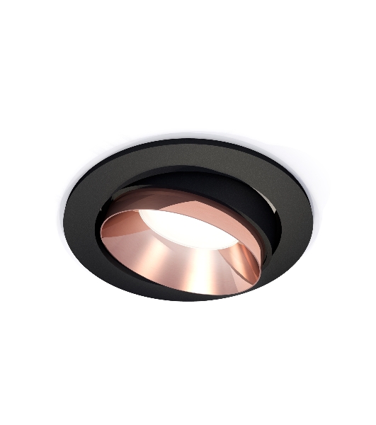 Комплект встраиваемого поворотного светильника Ambrella light XC7652025 SBK/PPG черный песок/золото розовое полированное MR16 GU5.3 (C7652, N7035)