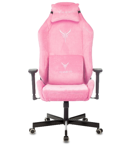 Кресло Knight N1 Fabric розовый, велюр, 120 кг, механизм качания
