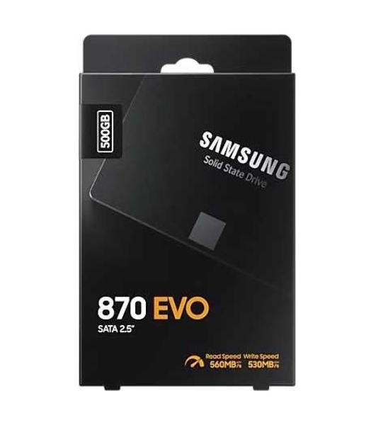 Накопитель SSD Samsung 500Gb 870 EVO (SATA3) 560/530MBs, 98000 IOPs