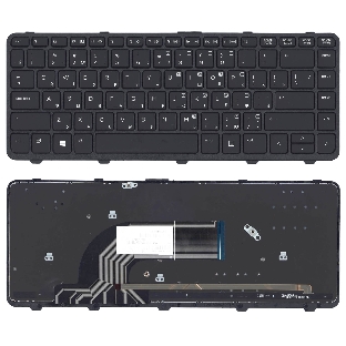Клавиатура для HP ProBook 430 G2 черная с рамкой с подсветкой