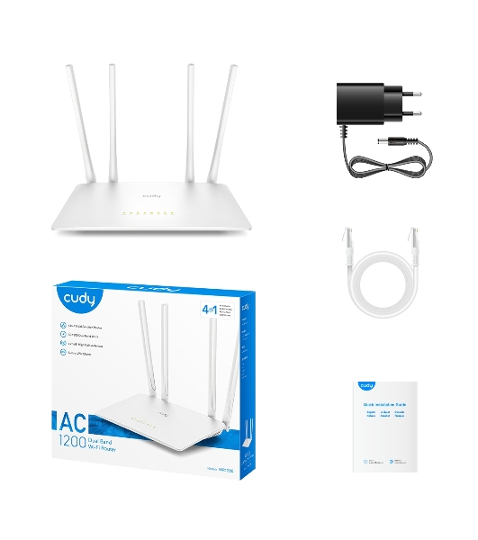 Роутер беспроводной Cudy WR1200 AC1200 10/100BASE-TX белый