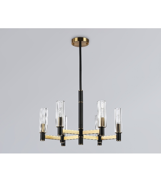 Люстра Ambrella light LH55511/6 BK/BS/CL черный/латунь/прозрачный E14*6 max 40W D570*760