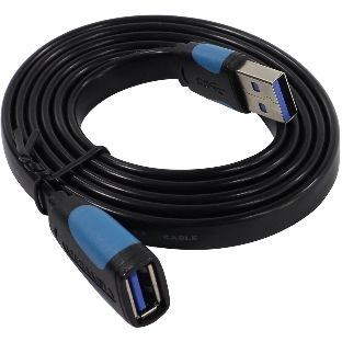 Кабель-удлинитель Vention USB 3.0 AM/AF - 1м плоский VAS-A13-B100