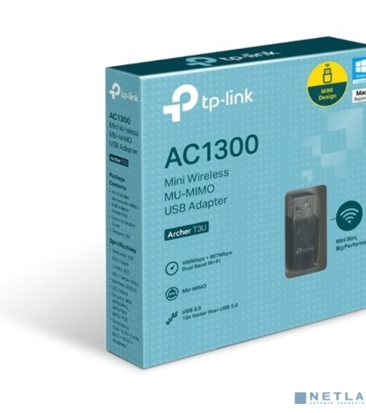 Адаптер TP-Link Archer T3U AC1300 Мини Wi-Fi MU-MIMO USB-адаптер