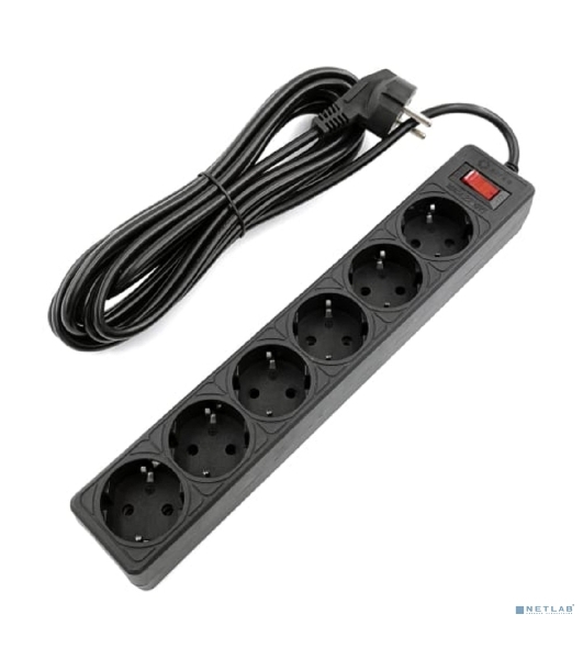 Сетевой фильтр 5bites GARDA SP6B-550 6S/3x0.75 мм2/5 м/черный